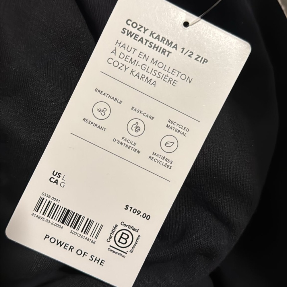 Athleta Cozy Karma 1/2 Zip Sweatshirt // Black - Picture 12 of 14